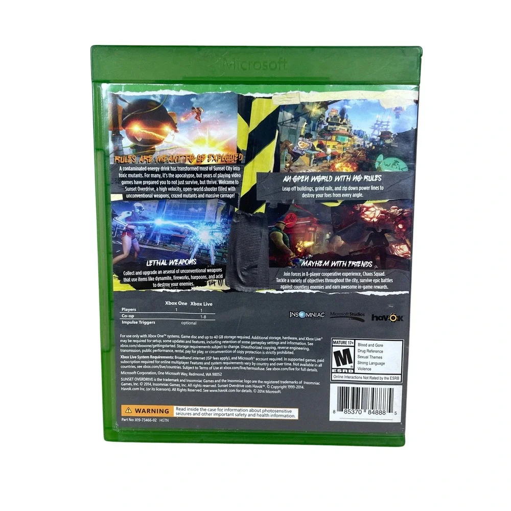 Xbox One Sunset Overdrive - Xbox Video Games Fully Tested Works Clean Gaming EUC